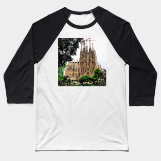 Barcelona's Sagrada Familia Basilica Baseball T-Shirt